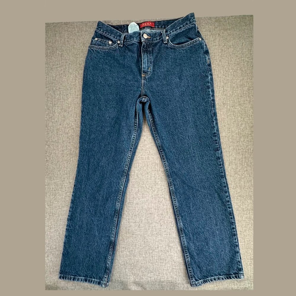 Zena Jeans 12P 100% Cotton Straight Made in USA Mid Rise Denim Pants